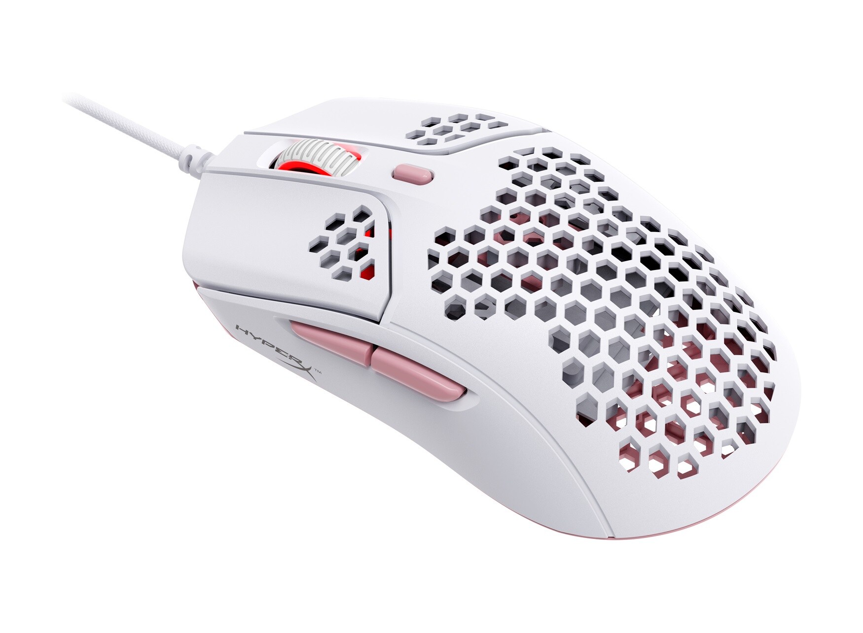 Ratón gaming HyperX Pulsefire Haste (blanco-rosa)